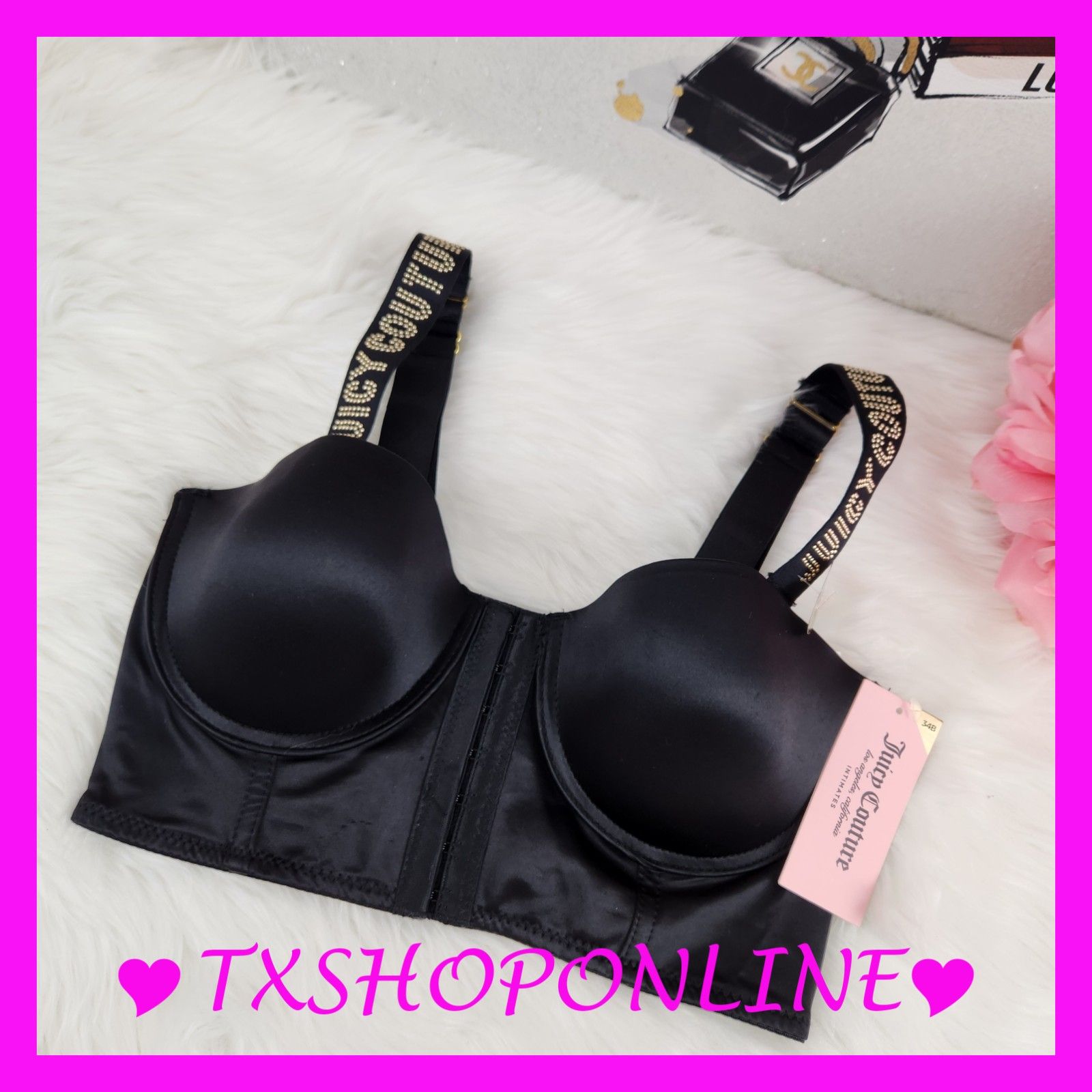 Juicy Couture Studded Straps Logo Mini Bustier Nwt